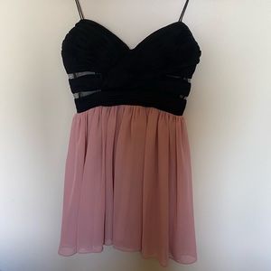 Black and pink chiffon dress